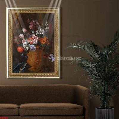File ảnh gốc Tranh tĩnh vật sơn dầu hoa châu âu TV954 không vỡ nét