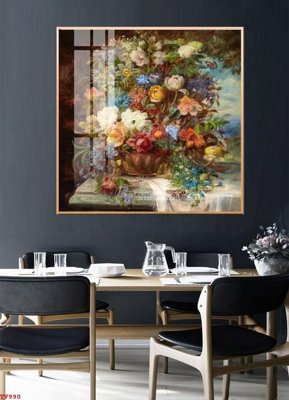 File gốc Tranh tĩnh vật sơn dầu hoa châu âu TV990 (thiết kế) độc quyền
