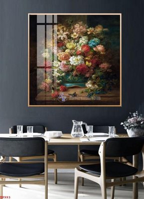 File tranh Tranh tĩnh vật sơn dầu hoa châu âu TV993 (gốc) chủ đề động vật