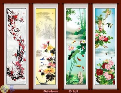 File tranh File tranh tứ quý TQ19 (bản gốc) trang trí văn phòng