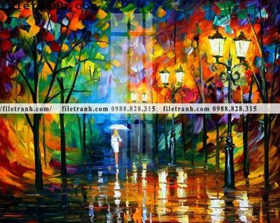 File gốc tranh ve tay son dau nhieu mau tuyet dep 4018 (in tráng gương) hiện đại