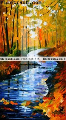 Ảnh gốc tranh ve tay son dau nhieu mau tuyet dep 4042 (độ nét cao) in mica