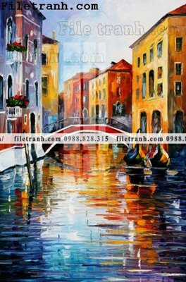 Hình ảnh file gốc tranh ve tay son dau nhieu mau tuyet dep 4047 cho in UV