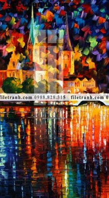 File tranh tranh ve tay son dau nhieu mau tuyet dep 4133 (ảnh gốc) in trần 3D