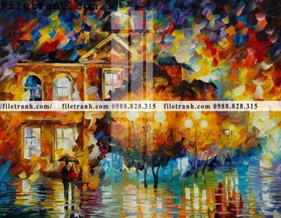 File ảnh tranh ve tay son dau nhieu mau tuyet dep 4155 (gốc) in standee