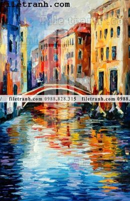 File ảnh tranh ve tay son dau nhieu mau tuyet dep 4184 (gốc) in PP, decal