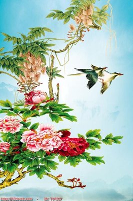 File in lụa File in tủ nhựa TU4327 (phong cảnh) File in tủ nhựa TU4327