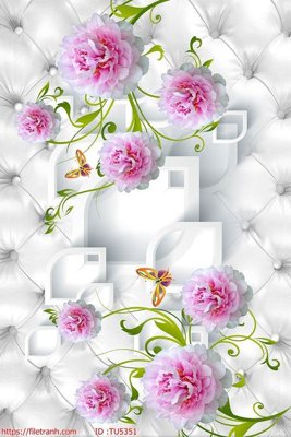 Download file gốc File in tủ nhựa TU5351 (in lụa) hoa lá