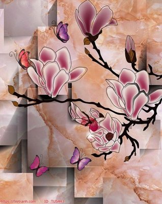 File in trần File in tủ nhựa TU5443 (file gốc) hoa văn 3D