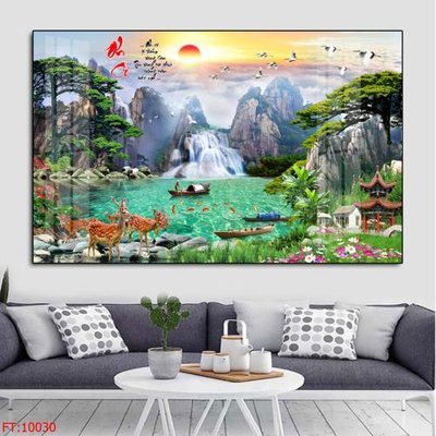 Download file gốc File tranh phong thủy 10030 (in lụa) hoa lá