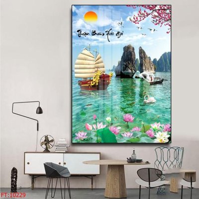 Ảnh gốc File tranh phong thủy 10229 (nét căng) in mica