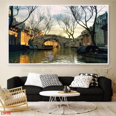 File ảnh File tranh hà nội xưa 19HN (gốc) in standee