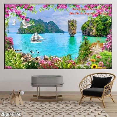 File in trần Tranh sơn thủy thác nước 2620TTN (bản gốc) trời sao