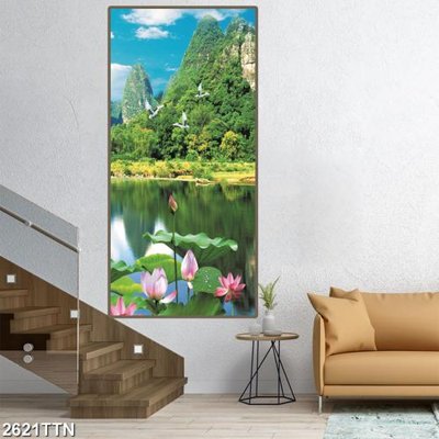 File ảnh Tranh sơn thủy thác nước 2621TTN (gốc) in biển hiệu