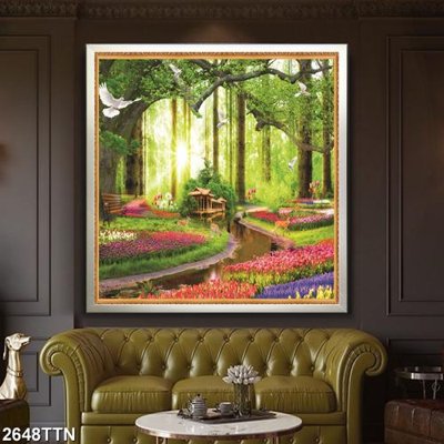 Tải file Tranh sơn thủy thác nước 2648TTN (PSD) cho in tranh kính