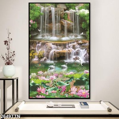 Tải file Tranh sơn thủy thác nước 2649TTN (gốc) chủ đề phong thủy