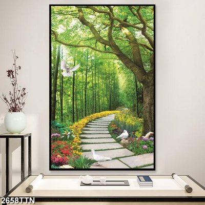 Tải file Tranh sơn thủy thác nước 2658TTN (gốc) làm tranh treo tường