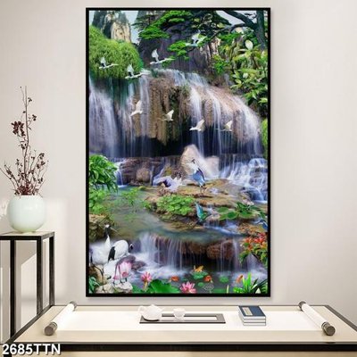 Tải file Tranh sơn thủy thác nước 2685TTN (gốc) in trên mọi chất liệu