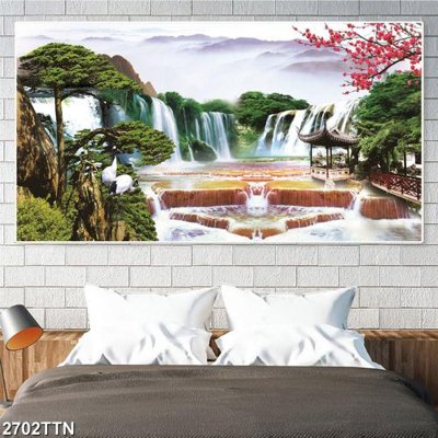 File gốc Tranh sơn thủy thác nước 2702TTN (Filetranh.com) Tranh sơn thủy thác nước 2702TTN