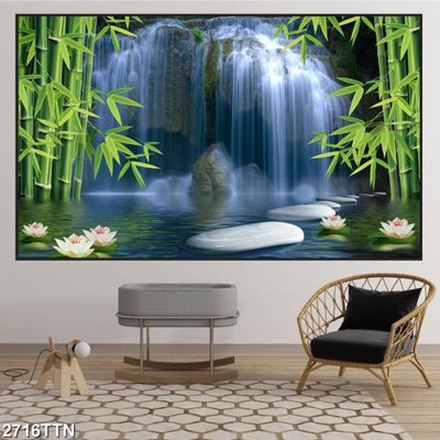 Tải về file tranh gốc Tranh sơn thủy thác nước 2716TTN (để in quảng cáo)