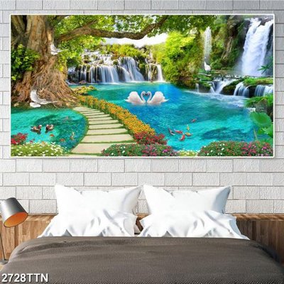 File PSD Tranh sơn thủy thác nước 2728TTN (bản gốc) đã tách nền