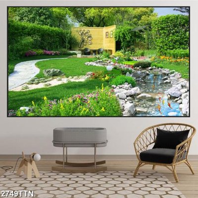 Tải file Tranh sơn thủy thác nước 2749TTN (gốc) chủ đề tâm linh