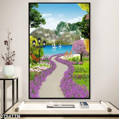 File gốc Tranh sơn thủy thác nước 2754TTN (PNG) chất lượng cao