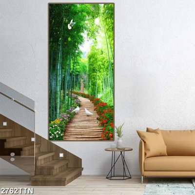 File tranh gốc PSD Tranh sơn thủy thác nước 2762TTN còn nguyên layer