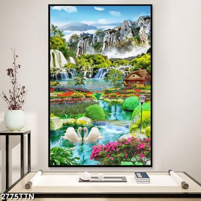 File PSD Tranh sơn thủy thác nước 2775TTN (bản gốc) cho nhà in