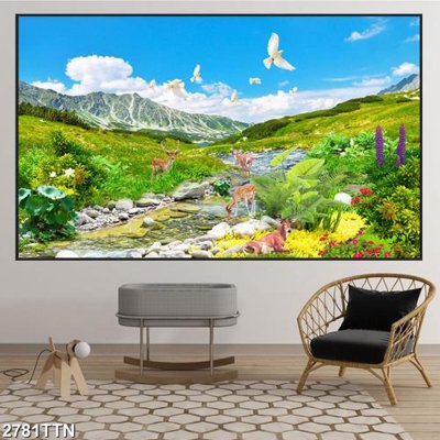 File gốc Tranh sơn thủy thác nước 2781TTN (PNG) nền trong suốt