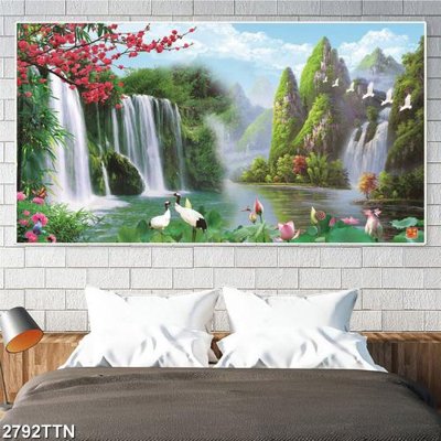 File gốc Tranh sơn thủy thác nước 2792TTN (dành cho quảng cáo)