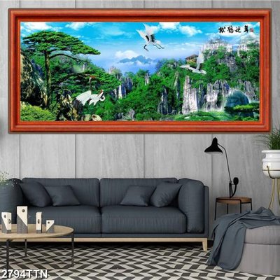 File gốc Tranh sơn thủy thác nước 2794TTN (vector) cho in ấn