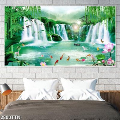 File gốc Tranh sơn thủy thác nước 2800TTN (in ấn) không giới hạn