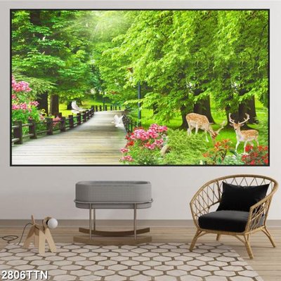 Chi tiết file ảnh Tranh sơn thủy thác nước 2806TTN sắc nét