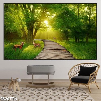 File tranh gốc Tranh sơn thủy thác nước 2820TTN (sắc nét từng chi tiết)