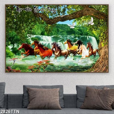 File tranh Tranh sơn thủy thác nước 2826TTN (ảnh gốc) cho in ấn kỹ thuật số