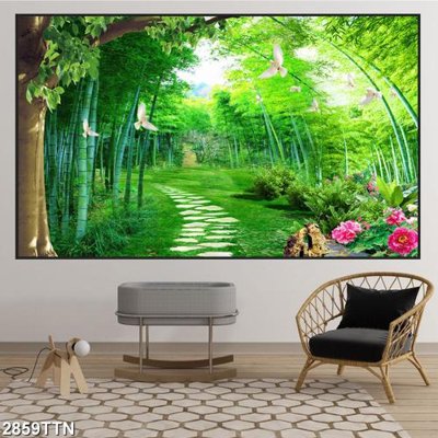 Tải file Tranh sơn thủy thác nước 2859TTN (gốc) để in ấn ngay