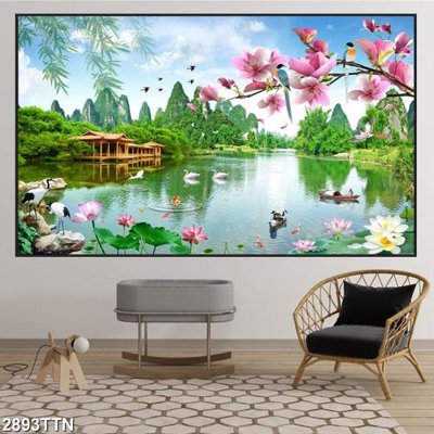 File gốc Tranh sơn thủy thác nước 2893TTN (chuẩn CMYK) cho nhà in