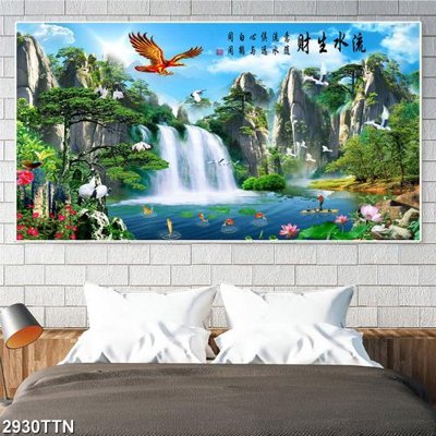 Tải file Tranh sơn thủy thác nước 2930TTN (ảnh gốc) in gạch men