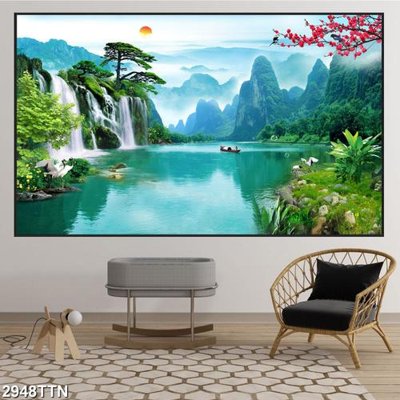 Mua file gốc Tranh sơn thủy thác nước 2948TTN (PSD) tại Filetranh.com
