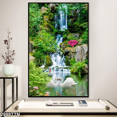 File gốc Tranh sơn thủy thác nước 2999TTN (chuẩn màu) cho in offset