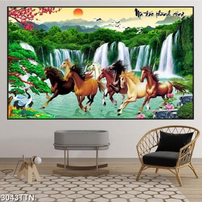 File tranh Tranh sơn thủy thác nước 3043TTN (gốc) chủ đề trừu tượng