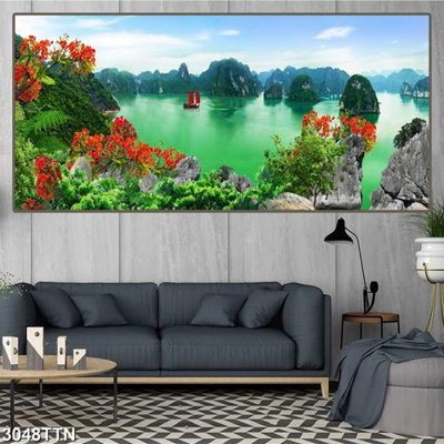 File gốc Tranh sơn thủy thác nước 3048TTN (ảnh rõ nét) để in