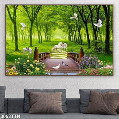 Tải file Tranh sơn thủy thác nước 3053TTN (ảnh gốc) file AI/EPS