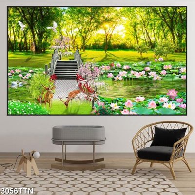 File tranh Tranh sơn thủy thác nước 3056TTN (gốc) chủ đề tĩnh vật