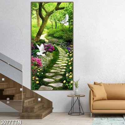 Tải file Tranh sơn thủy thác nước 3077TTN (PSD) cho in ấn quảng cáo