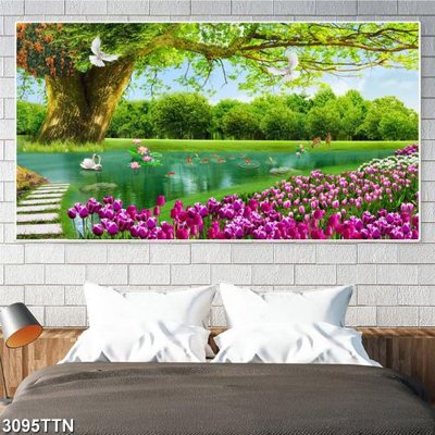 Mua file tranh gốc Tranh sơn thủy thác nước 3095TTN tại Filetranh.com