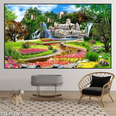 File in trần Tranh sơn thủy thác nước 3164TTN (bản gốc) trời sao