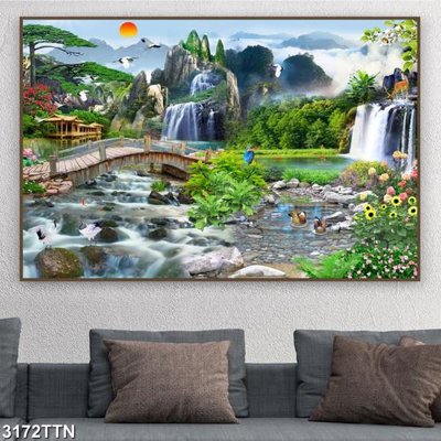 Tải file gốc Tranh sơn thủy thác nước 3172TTN (in tráng gương) 3DFile gốc Tranh sơn thủy thác nước 3172TTN (sẵn sàng in) chất lượng cao