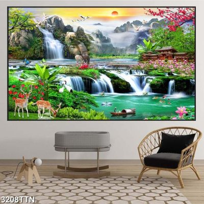Tải file tranh Tranh sơn thủy thác nước 3208TTN (gốc) tại Filetranh.com
